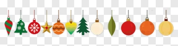 Colorful Christmas Ornaments PNG