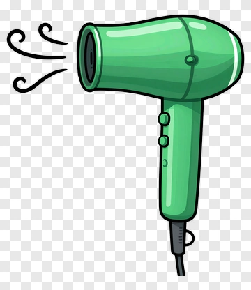 Cartoon Hair Dryer Blowing Air PNG