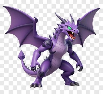 3D Purple Dragon Character PNG