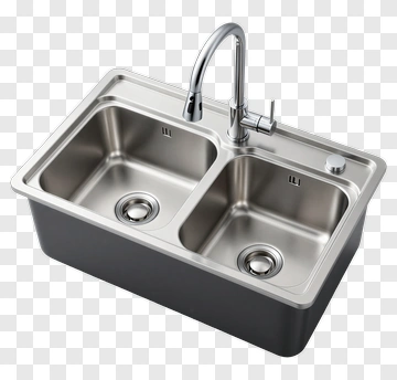 Stainless Steel Double Kitchen Sink PNG