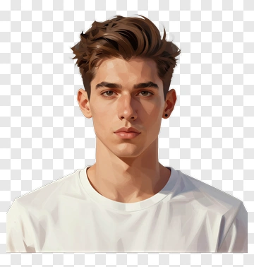 Young Man With Short Hair PNG