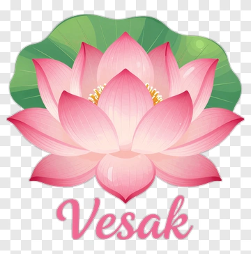 Lotus Flower With Vesak Text PNG