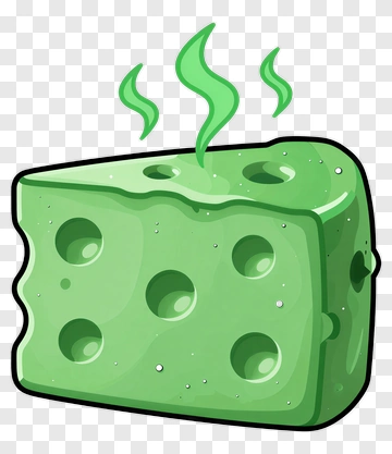 Green Cartoon Cheese PNG