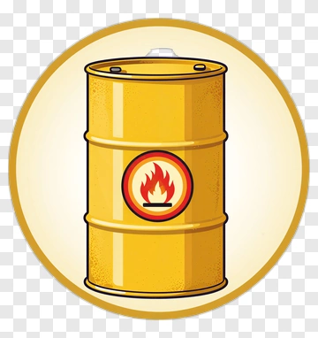 Yellow Hazardous Material Barrel PNG