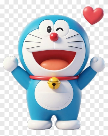 Doraemon Cartoon Character Holding A Heart PNG