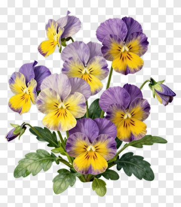 Colorful Pansy Flower Bouquet PNG