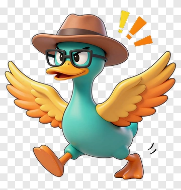 Cartoon Duck Wearing Glasses And A Hat PNG