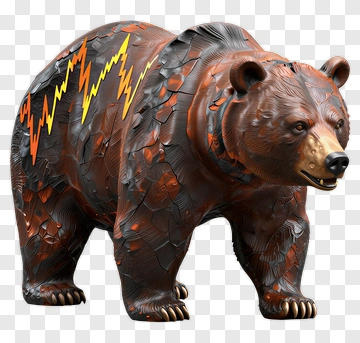 3D Bear Figurine With Lightning Design PNG