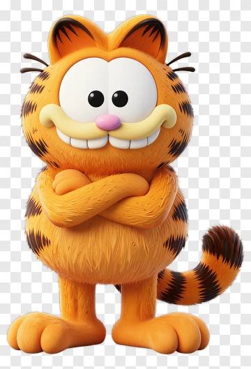 3D Cartoon Cat With Arms Crossed PNG