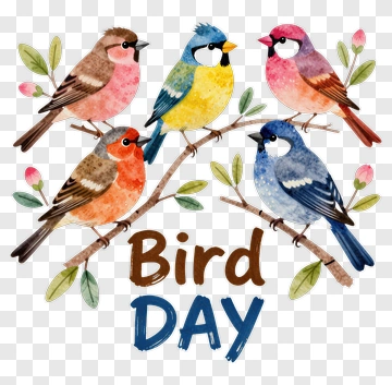 Colorful Birds For Bird Day PNG