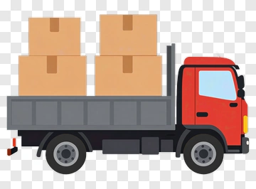 Delivery Truck With Boxes PNG