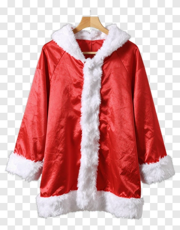 Red Santa Coat With White Fur Trim PNG