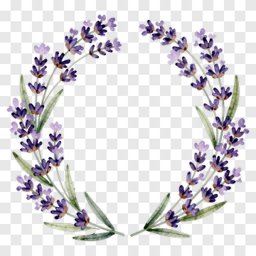 Lavender Floral Wreath PNG