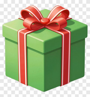 Green Gift Box With Red Ribbon PNG