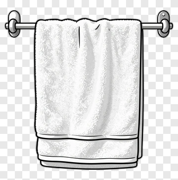 White Towel Hanging On A Rack PNG