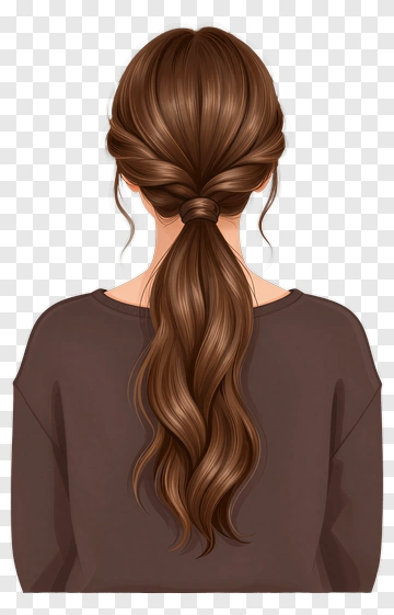 Long Brown Hair In A Ponytail PNG