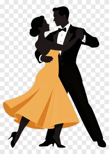 Couple Dancing In Elegant Attire PNG