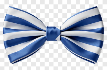 Blue And White Striped Bow Tie PNG