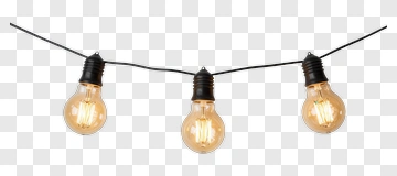 String Of Vintage Light Bulbs PNG