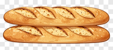 Cartoon Baguette Bread Loaves PNG