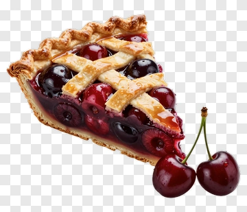 Cherry Pie Slice With Fresh Cherries PNG