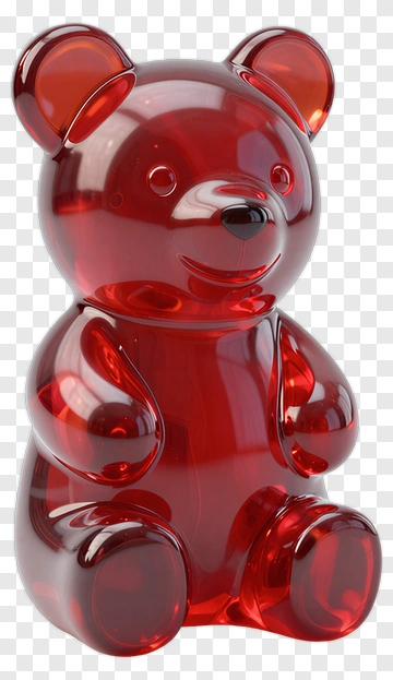 Red Jelly Bear Figure PNG