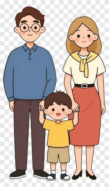 Happy Family Holding Hands PNG