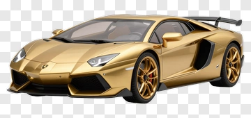 Gold Lamborghini Aventador PNG