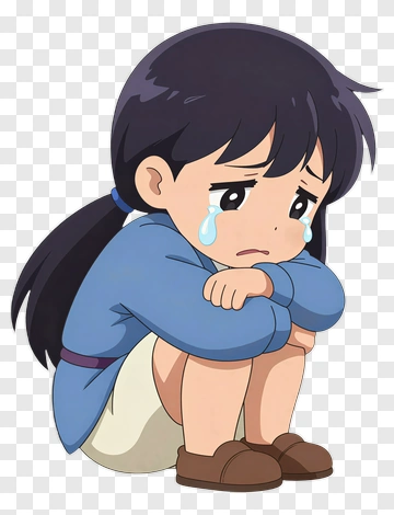 Crying Girl Sitting On The Floor PNG