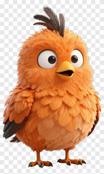 Cartoon Orange Bird PNG