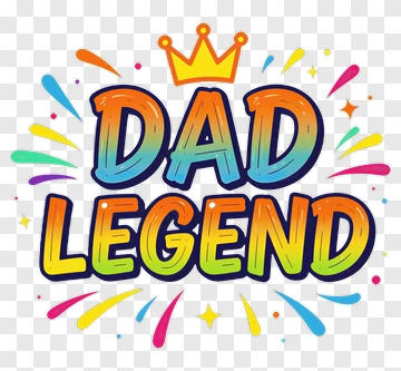 Colorful Dad Legend Graphic PNG