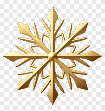 Golden Snowflake Decoration PNG