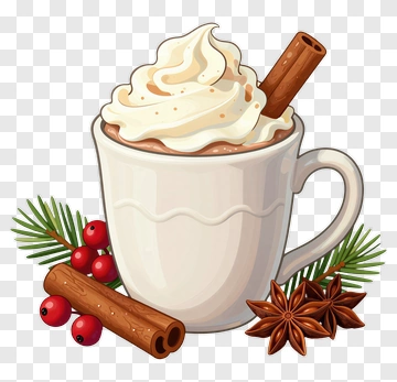 Hot Chocolate With Whipped Cream And Cinnamon PNG