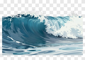 Ocean Wave With Splashing Water PNG