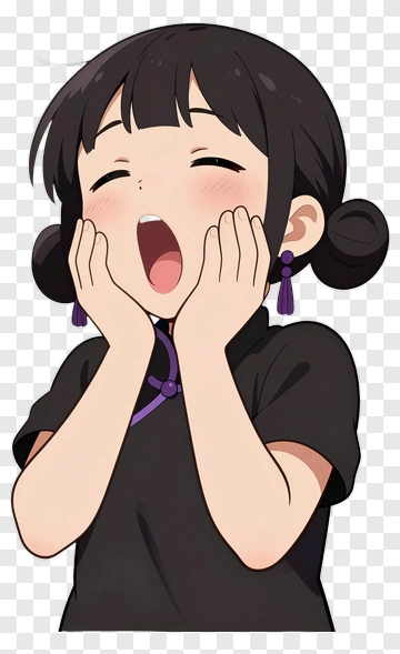 Happy Girl Expressing Excitement PNG
