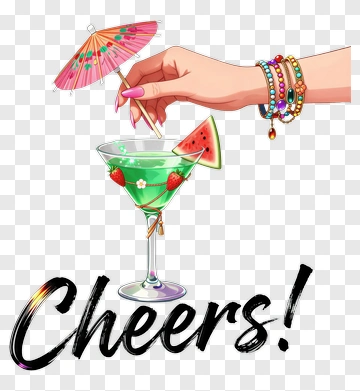 Cocktail With Watermelon And Umbrella PNG