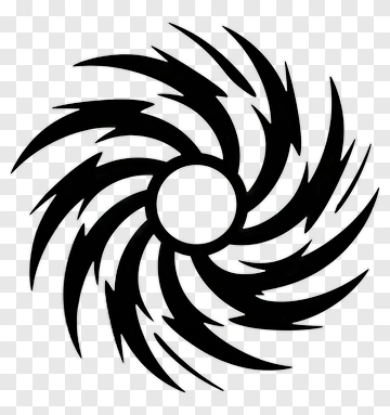 Abstract Black Spiral Design PNG