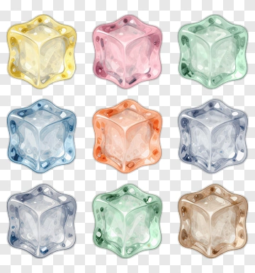Colorful Star-Shaped Candy Blocks PNG