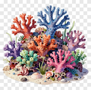 Colorful Coral Reef Underwater Scene PNG