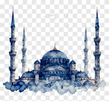 Watercolor Mosque With Minarets PNG
