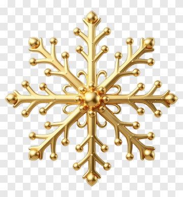 Golden Snowflake Decoration PNG