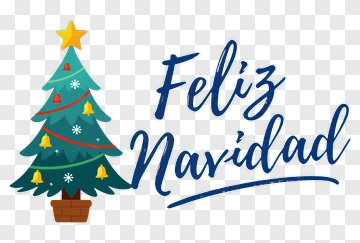 Christmas Tree With Feliz Navidad Text PNG
