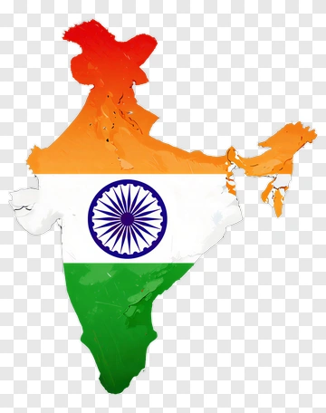 Map Of India With National Flag Colors PNG