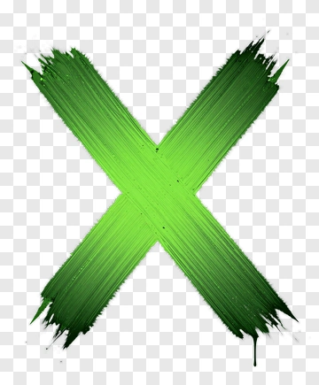 Green Brush Stroke X PNG