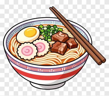Bowl Of Ramen With Egg And Vegetables PNG