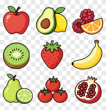 Colorful Fruit Collection PNG