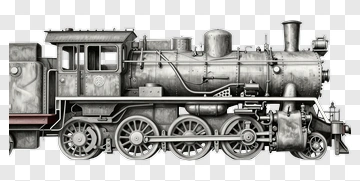 Vintage Steam Locomotive PNG