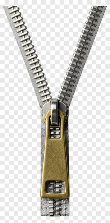 Zipper With Gold Pull Tab PNG