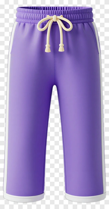 Purple Sports Pants With Drawstring PNG