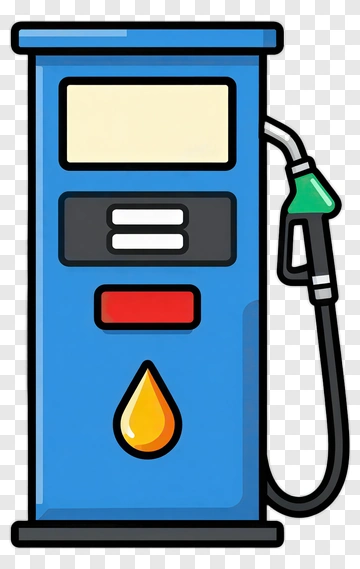 Cartoon Gas Pump With Fuel Nozzle PNG